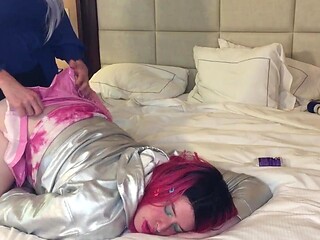 Glorious Crossdresser in Goods Torned Yoga Trousers Ravages Trans Female