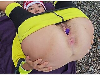 Beach Yoga With Watch Into Gaping Pussy # Hot Wife On Cold Beach # Part 1