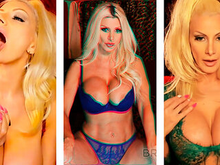 Sexy Blonde Brittany Andrews Pokes Her Pussy and Licks Her Big Tits!