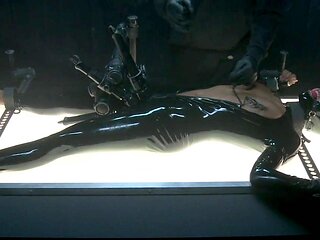 Latex slave BDSM [censored] with Hitachis