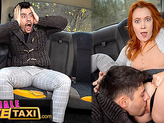 Fake Taxi Redhead Cherry Candle Gets Big Dick Blowjob & Makes Her Orgasm in Taxi