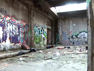 Delicious blonde milf fucked in abandoned building