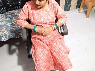 Desi beautiful bhabhi sitting on the chair waiting for her husband and brother-in-law fucked her.