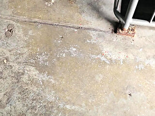 outdoor in the parking garage- stairwell wiped