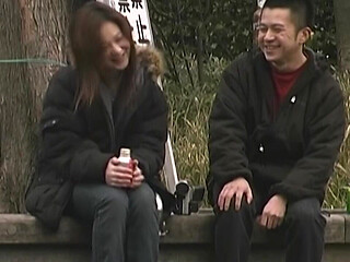 Mature Brunette MILF Flirts Wildly with Lucky Stranger Outdoors