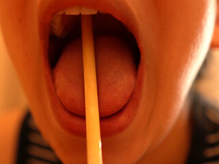 I'm Sucking and Licking a Popsicle, Playing with It Using My Lips and Mouth.