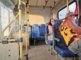 A SHAMELESS COUPLE RIDING IN PUBLIC TRANSPORT AND BACKSEAT PASSENGER FILMING EVERYTHING