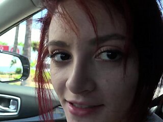 Hitch hiking teen outdoor public fuck in this hd video