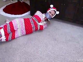 Young Chrissy Is Hogtied And Gagged As Holiday Gift