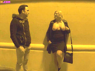 This Busty Mature Woman Goes Out on the Street with Her Tits Out Looking for Young Men to Fuck