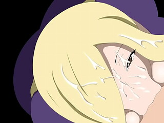 Blonde gulping milk down
