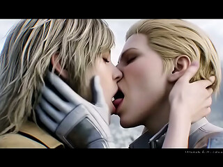 Eva x The Boss Lesbian kissing (Metal Gear Solid Delta/ AI generated)
