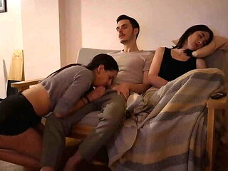 Amateur Wife Catches Husband Cheating With Best Friend - Threesome Sex with Sara Sky