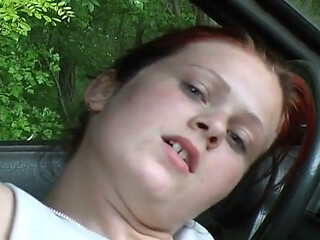 Cute Teen From Germany Likes to Play with Her Pussy in the Car