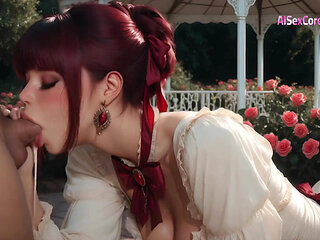 Secret Garden Affair: Intimate Sex With Big Tits Blonde Naughty Neighbor (AI)