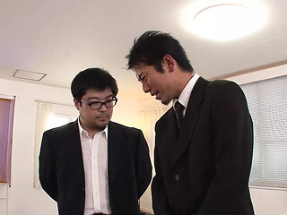 Three Japanese Babes Enjoy an Orgy with Company Executives