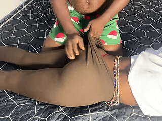African couple enjoys horny home sex