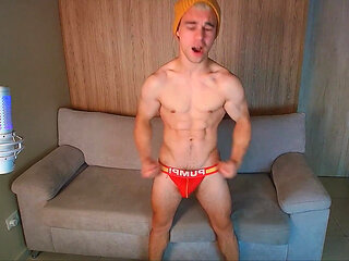 A Handsome Russian Guy Showing off His Muscles and Ass