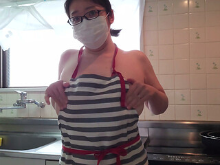 A Married Woman Masturbating Lewdly in the Kitchen
