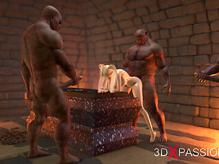 Cruel Orcs Fuck Eighteen Sweet Teen 18+ Girl In Darkness Dungeon