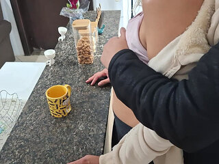 A Stepdaughter Is Surprised While Having Breakfast.