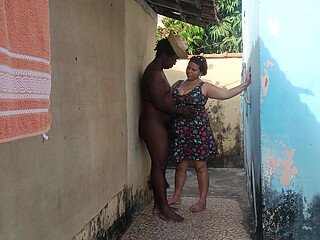 I caught the neighbor at home and came inside her