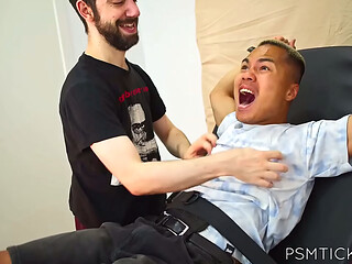 PSM Tickling - Extremely Ticklish Asian Twink Screams in Bondage