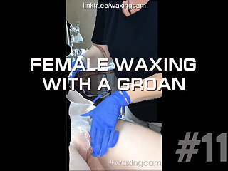 Waxing a Woman's Moaning Pussy