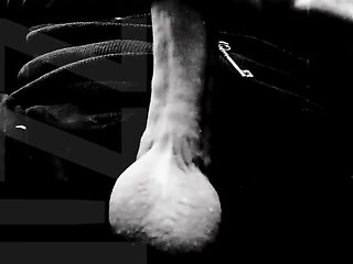B&w Cock Play W Cumshot