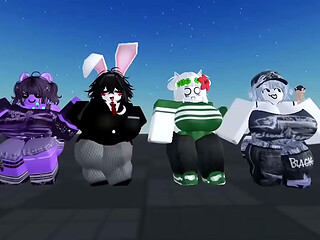 Some roblox youtubers dancing