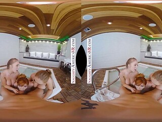 Three hot babes share a hard cock