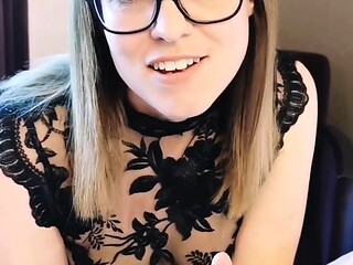 Real blonde amateur giving a POV blowjob