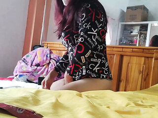 Stepmother and stepson exchange caresses and then have sex at home. They are unfaithful