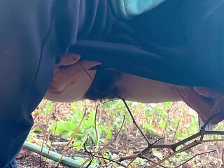 pussy hairy piss water cute girl hana walk to garden