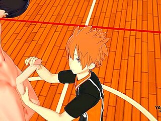 Haikyuu Yaoi - Kageyama Lets Hinata Jerk Him Off And Then Fucks Him On The Court - Car Toon