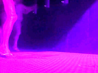 Amateur Guys Caught in the Gym's Shower - One of Them Gets Hard, Tries a Quick Handjob, and Leaves. the Other One Pees