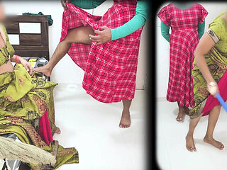 Sexy Komal's lesbian affair with her maid - amateur desi housewife cheating doggystyle fucking in HD