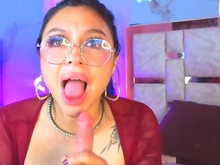 Rizzo Lia Gags on Huge Cock