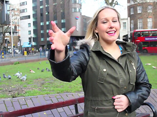Ashley Rider walks on streets of downtown