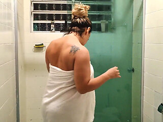 Stepson Hides in Closet to Watch His Hot Stepmom She Finds Out and Fucks Him