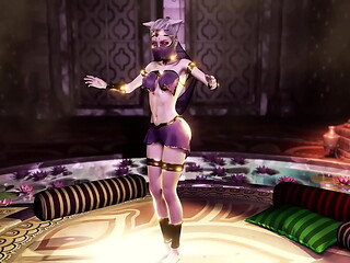 Exotic atgirl concubine belly dances barefoot in egyptian oasis temple