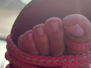 This new lilac pedicure is great with my pink sandals, don't you think?