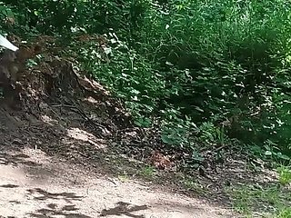 Old Sexy Hitchhiker Whore From Street Fucked in Forest with and Then Without a Condom