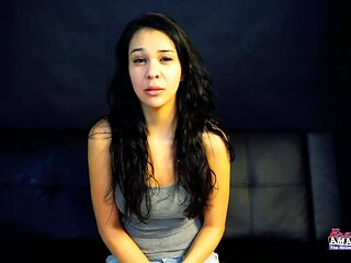 Petite Brunette Coed Sabrina Gets Her Wet Pussy Fucked And Mouth Jizzed!