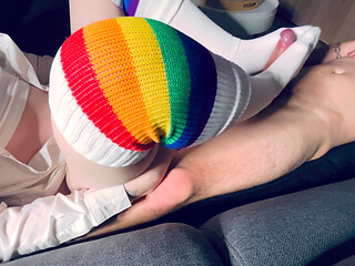 I Sockjob My Stepbrother with Long Socks