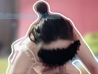 Asian MILF deep throats and swallows cum
