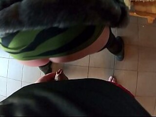 Elegant Fur-Coated Slut Fucked on a Wooden Table and Covered in Cum Twice preview