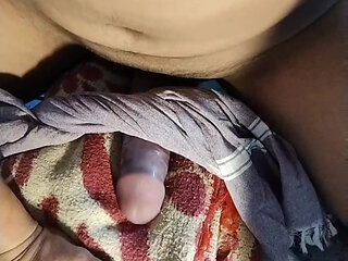 Fucking Blanket with Condom on Cock