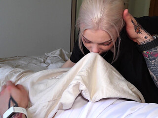 My Stepsister Returned and Saw My Big Cock - Sucked Me Then Fucked, I Cummed in Her Mouth POV