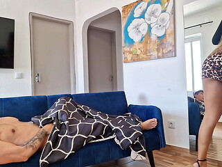 My stepmom catches me masturbating and rides my cock. Cum inside